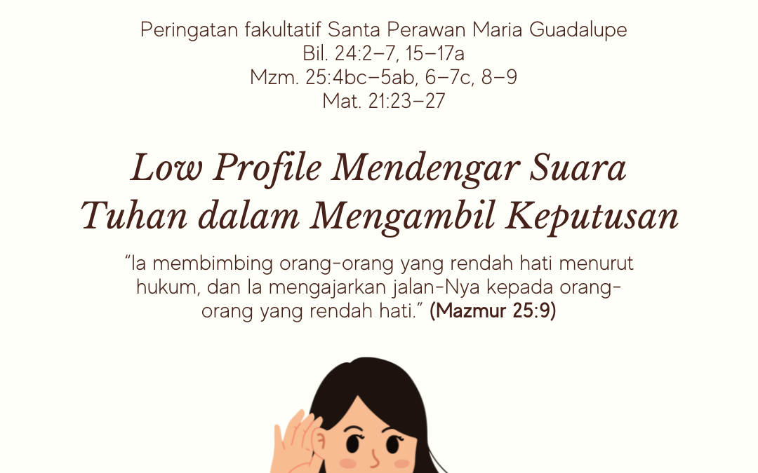 Low Profile Mendengar Suara Tuhan dalam Mengambil Keputusan